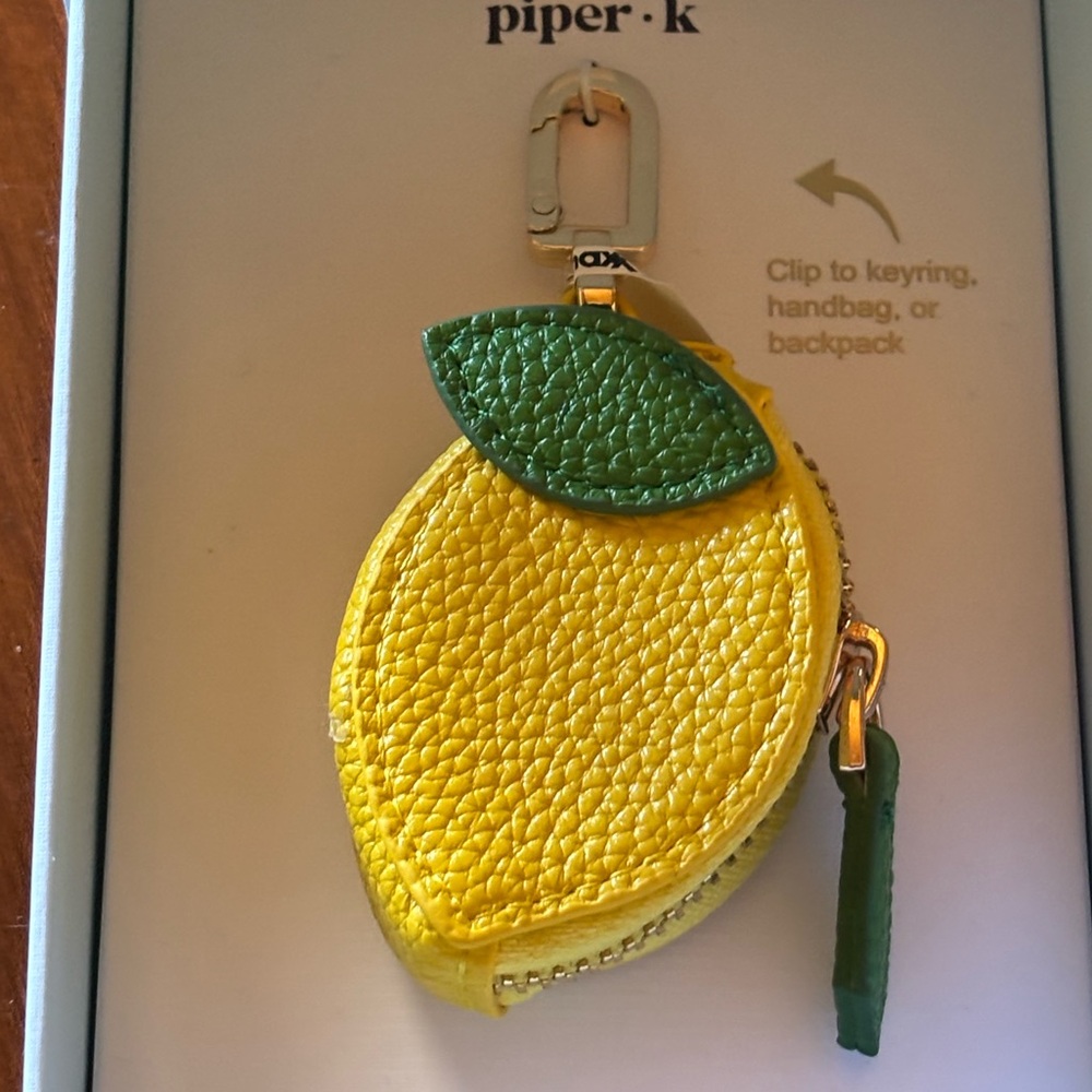 NWT Piper K Lemon Bag Charm Key Chain